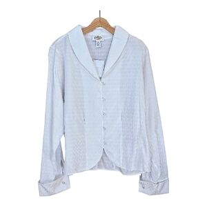 Talbots Button Up Blouse Women 16 NWOT Vtg White Careerwear Quiet Luxury